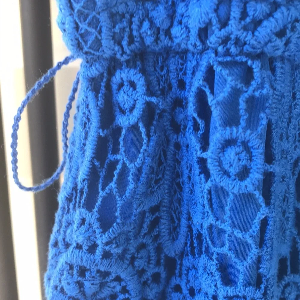 Lace dress w lining 10 Rich Royal  Blue sleeveless formal ?NWT - Picture 2 of 12